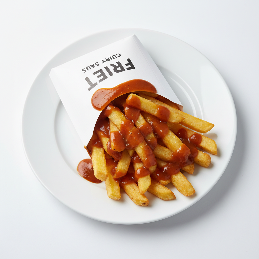 Friet curry groot